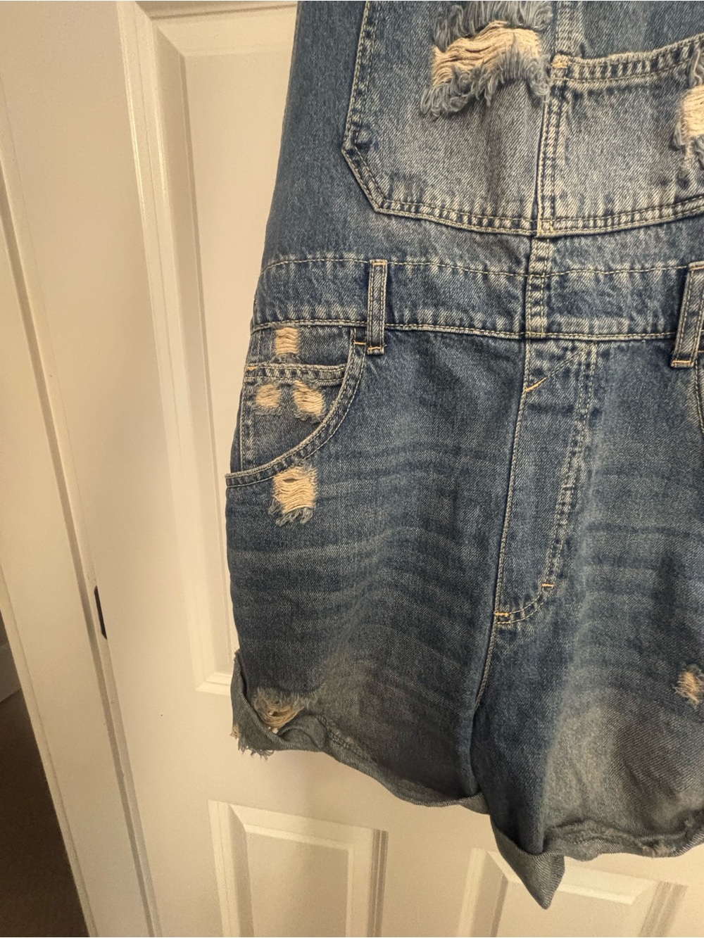 We The Free/Free People Light Blue Denim Shortalls - Picture 3 of 7